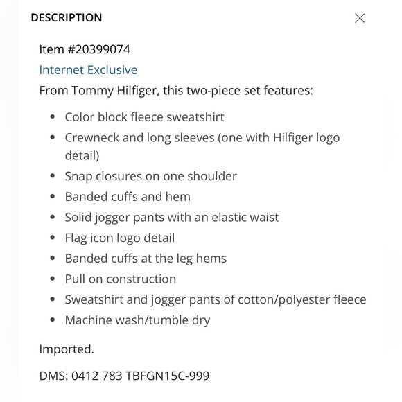 Tommy Hilfiger Baby Boy 2 Piece Set - Picture 4 of 4